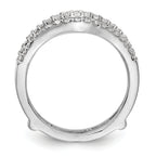 14k White Gold 5/8 carat Lab Grown Diamond VS/SI+ G+ Complete Double Row Ring Guard