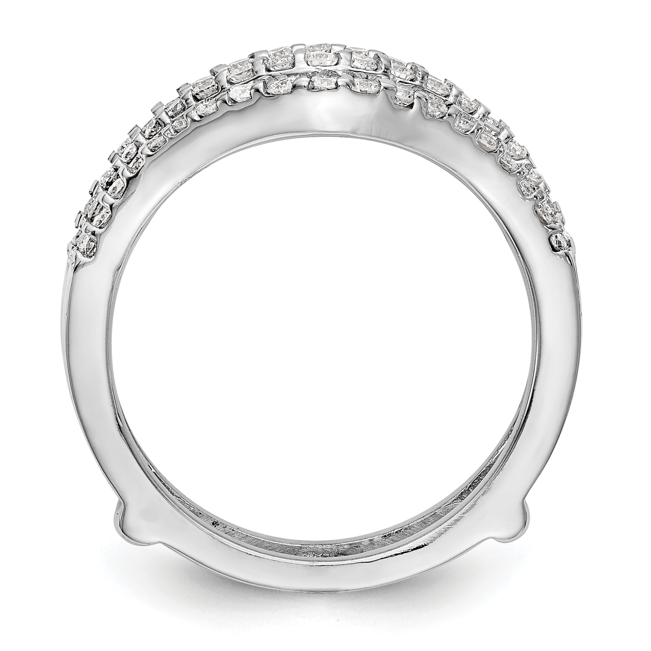 14k White Gold 5/8 carat Lab Grown Diamond VS/SI+ G+ Complete Double Row Ring Guard