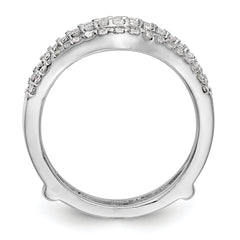 14k White Gold 5/8 carat Lab Grown Diamond VS/SI+ G+ Complete Double Row Ring Guard