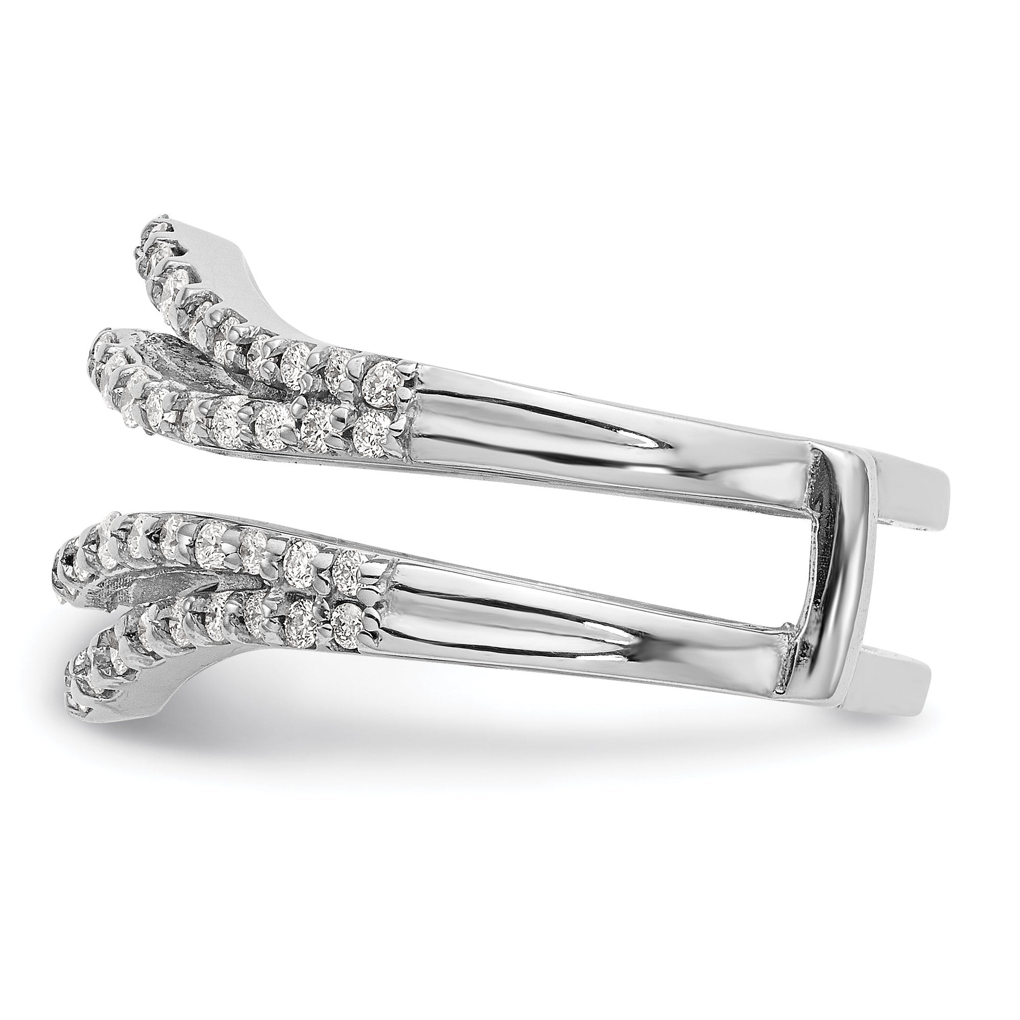 14k White Gold 5/8 carat Lab Grown Diamond VS/SI+ G+ Complete Double Row Ring Guard