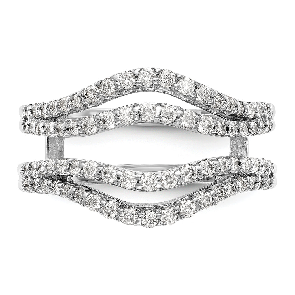 14k White Gold 5/8 carat Lab Grown Diamond VS/SI+ G+ Complete Double Row Ring Guard