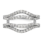 14k White Gold 5/8 carat Lab Grown Diamond VS/SI+ G+ Complete Double Row Ring Guard