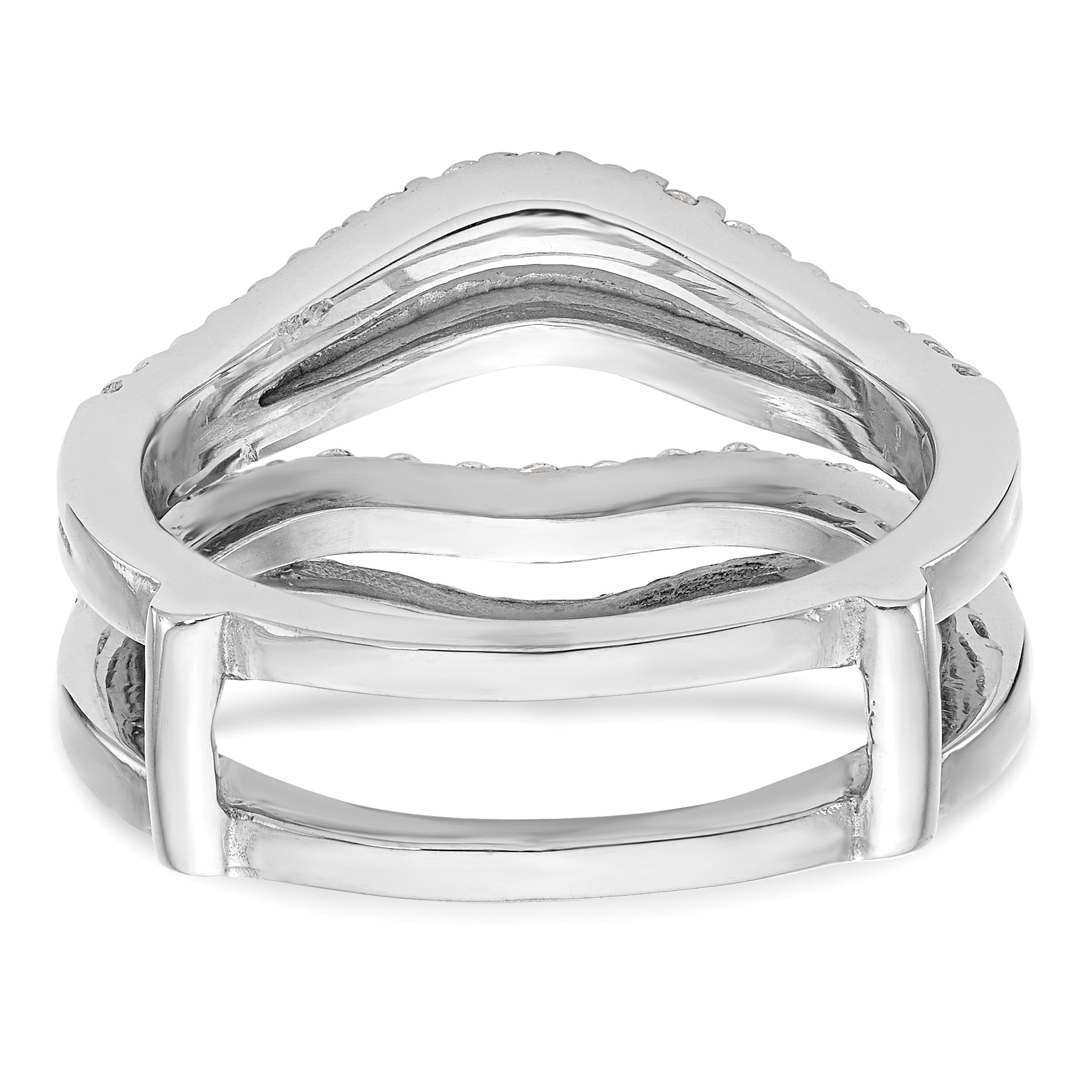 14k White Gold 5/8 carat Lab Grown Diamond VS/SI+ G+ Complete Double Row Ring Guard