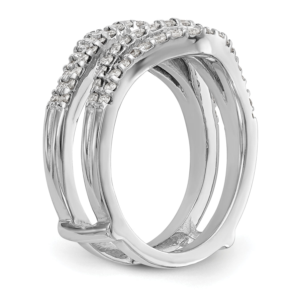 14k White Gold 5/8 carat Lab Grown Diamond VS/SI+ G+ Complete Double Row Ring Guard