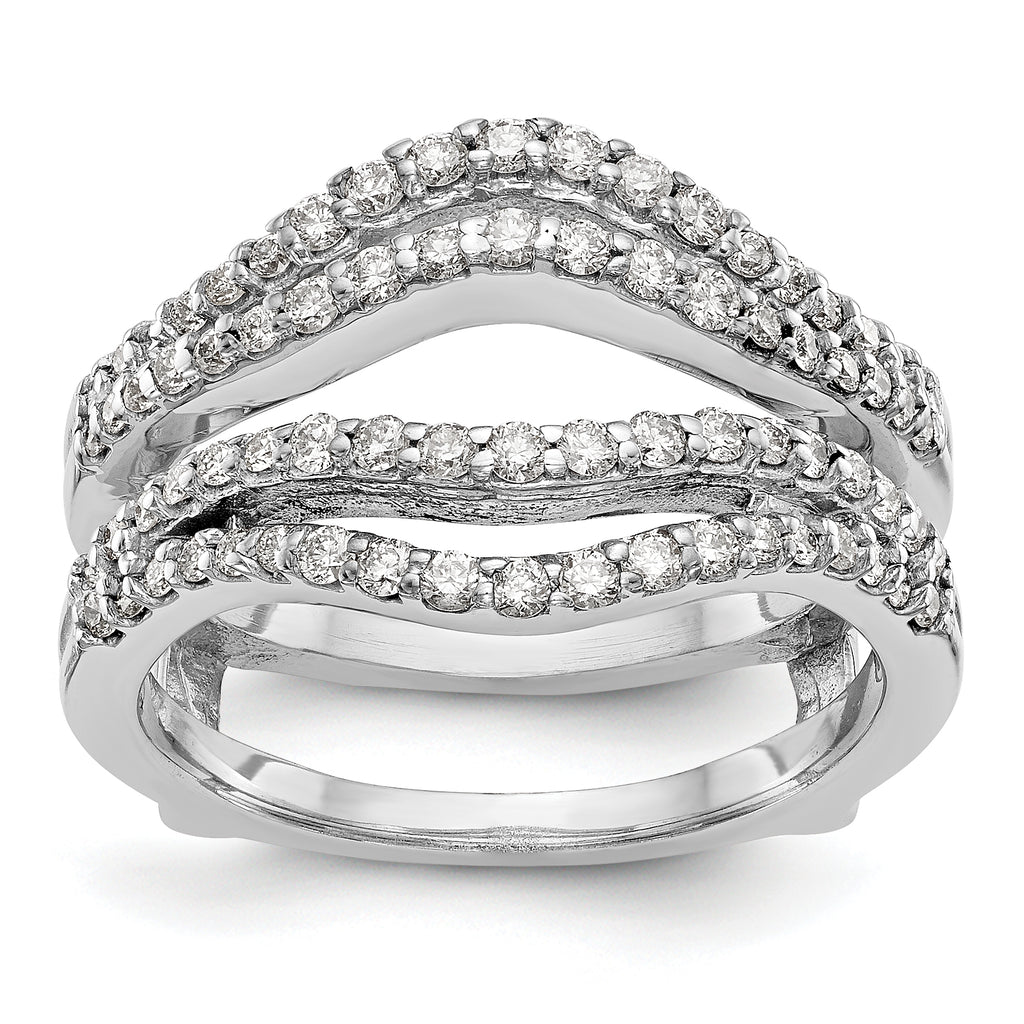 14k White Gold 5/8 carat Lab Grown Diamond VS/SI+ G+ Complete Double Row Ring Guard