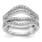 14k White Gold 5/8 carat Lab Grown Diamond VS/SI+ G+ Complete Double Row Ring Guard