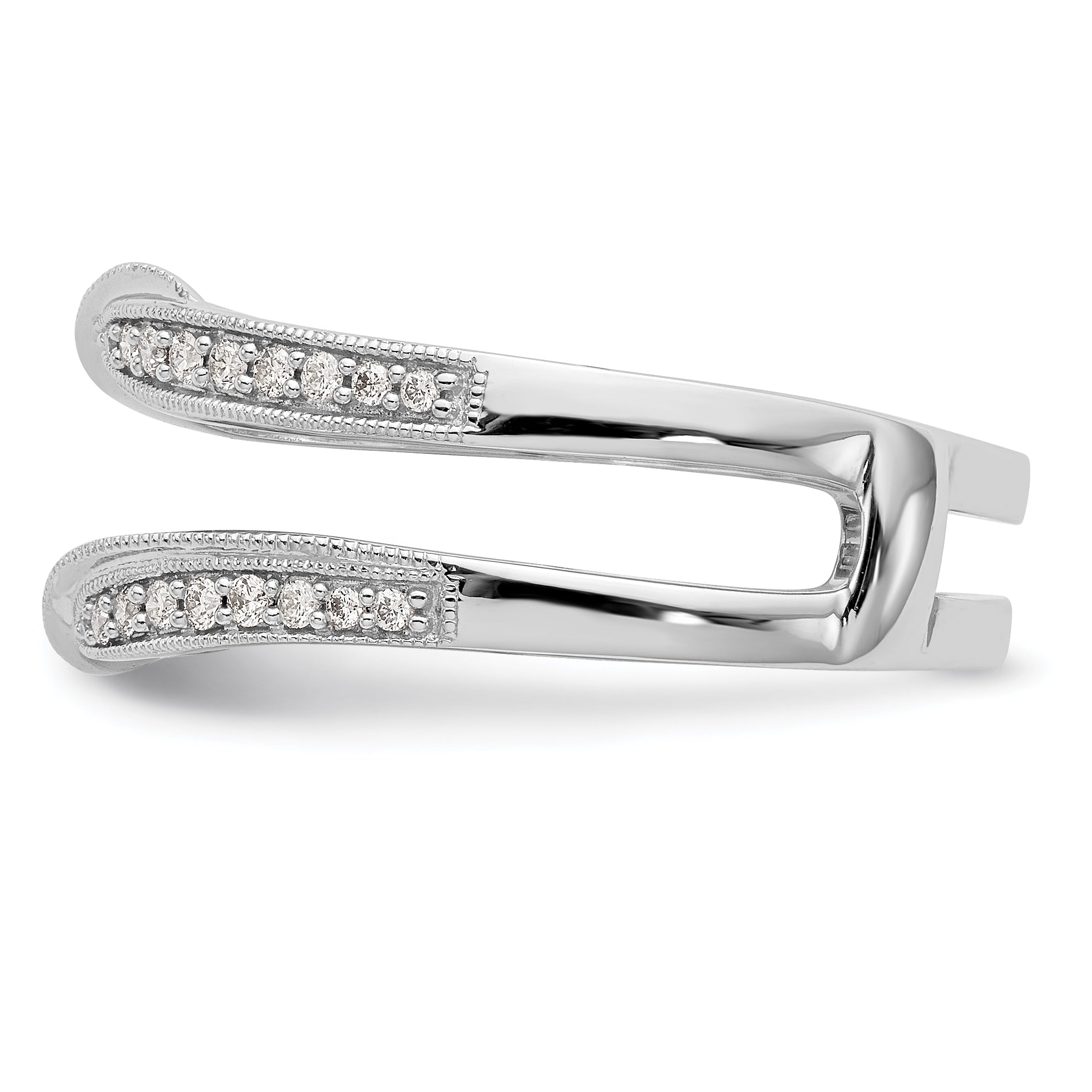 14k White Gold 1/4 carat Lab Grown Diamond VS/SI+ G+ Complete Ring Guard
