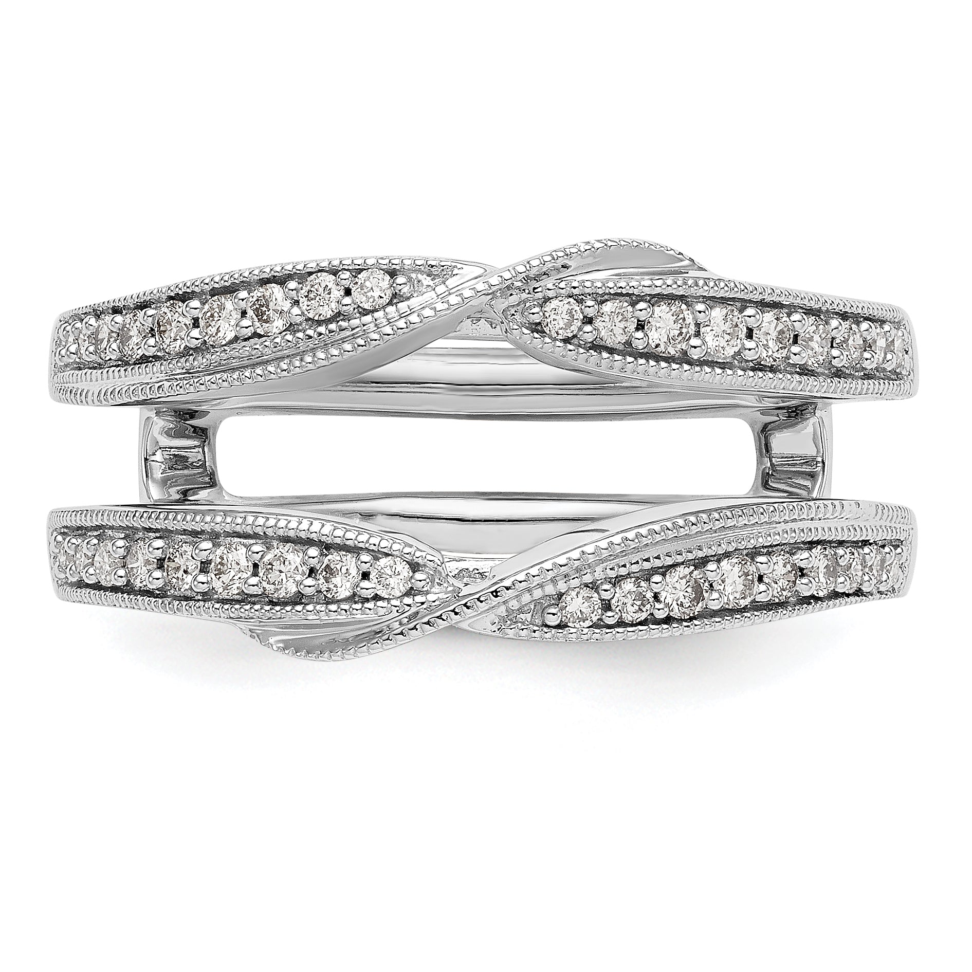 14k White Gold 1/4 carat Lab Grown Diamond VS/SI+ G+ Complete Ring Guard