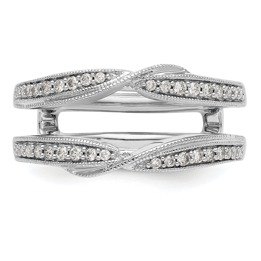 14k White Gold 1/4 carat Lab Grown Diamond VS/SI+ G+ Complete Ring Guard