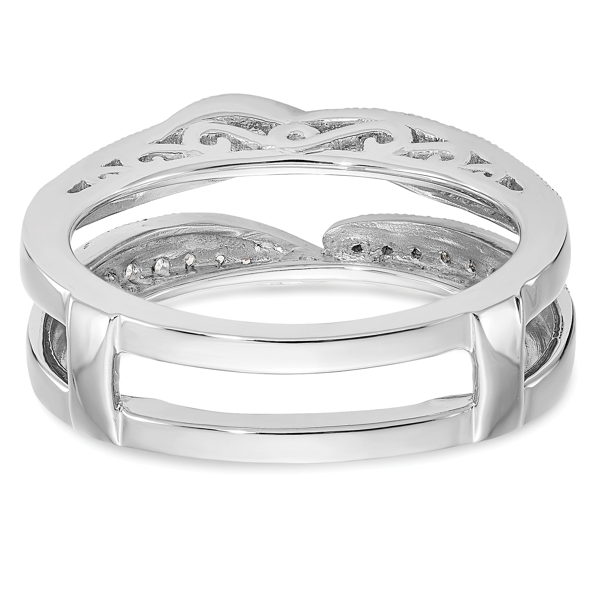14k White Gold 1/4 carat Lab Grown Diamond VS/SI+ G+ Complete Ring Guard