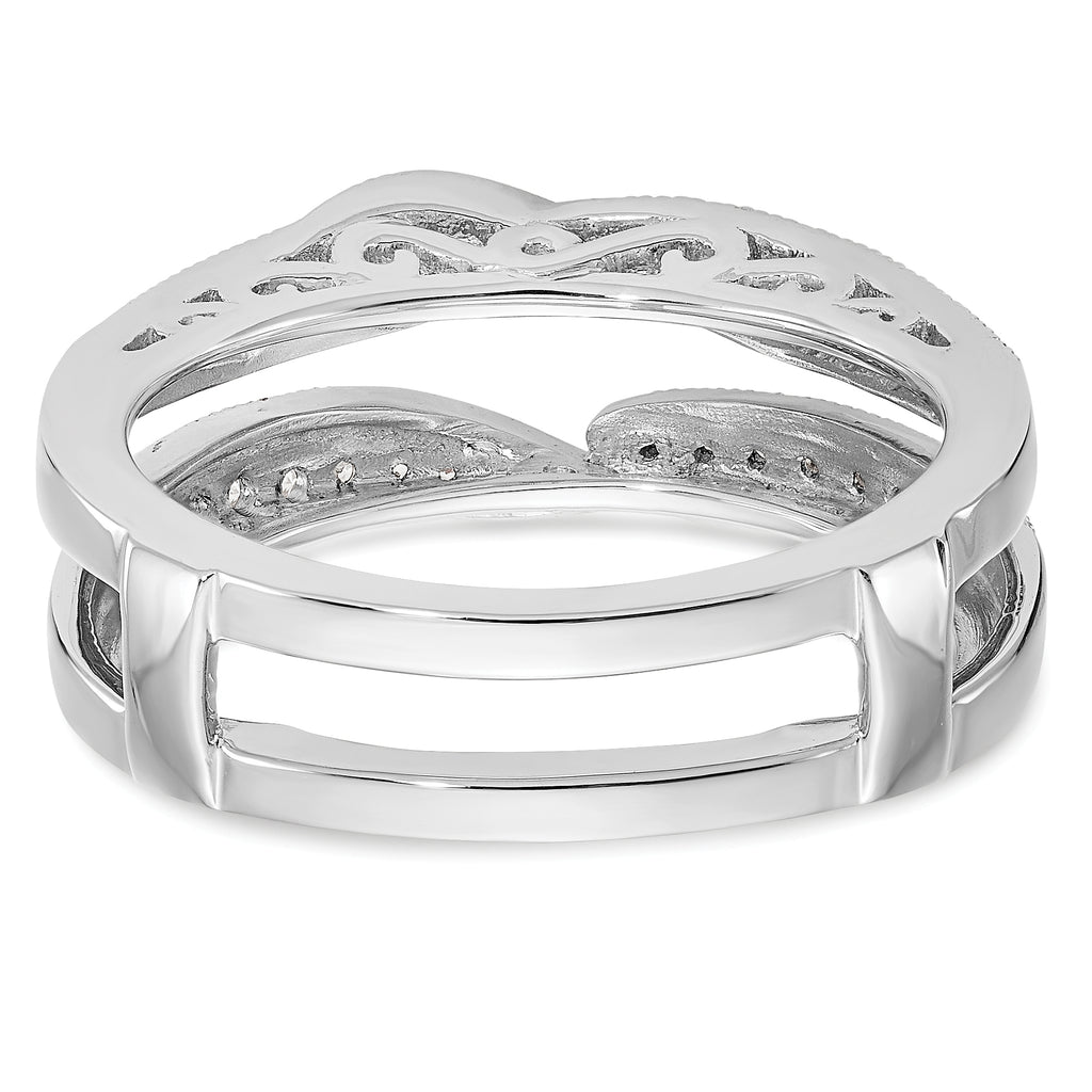 14k White Gold 1/4 carat Lab Grown Diamond VS/SI+ G+ Complete Ring Guard