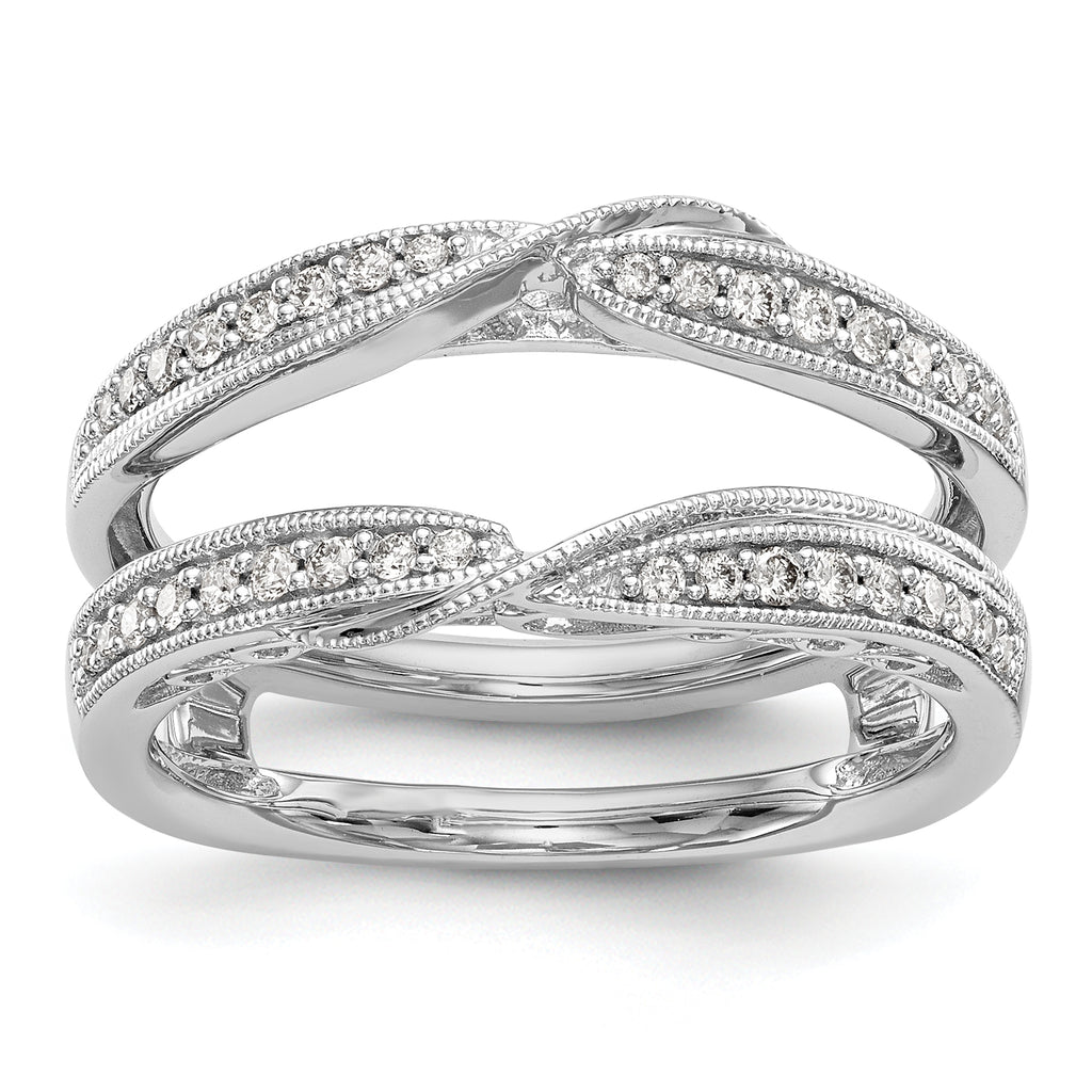14k White Gold 1/4 carat Lab Grown Diamond VS/SI+ G+ Complete Ring Guard