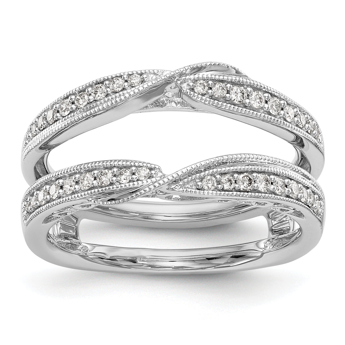 14k White Gold 1/4 carat Lab Grown Diamond VS/SI+ G+ Complete Ring Guard