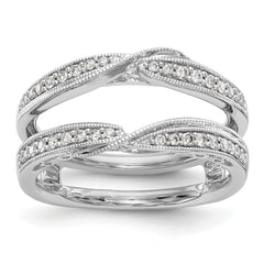14k White Gold 1/4 carat Lab Grown Diamond VS/SI+ G+ Complete Ring Guard