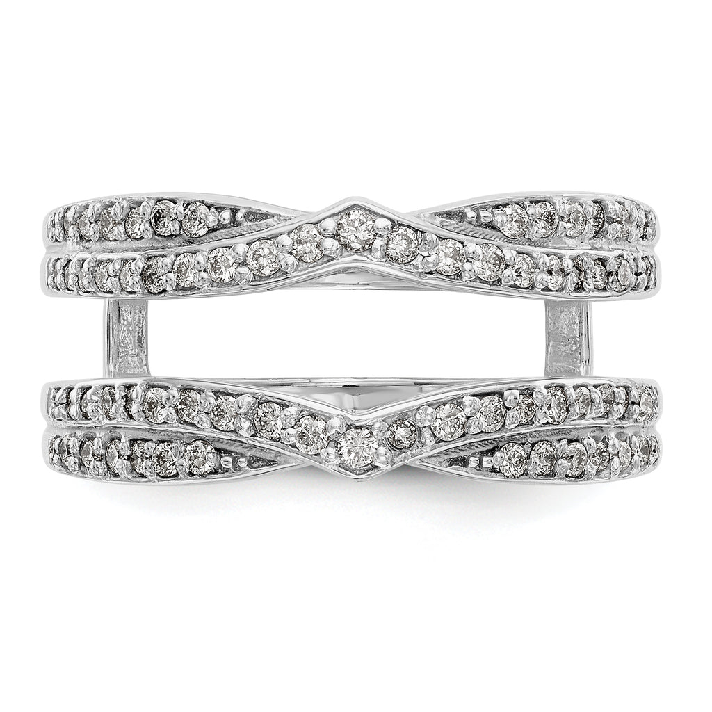 14k White Gold 1/2 carat Lab Grown Diamond VS/SI+ G+ Complete Ring Guard