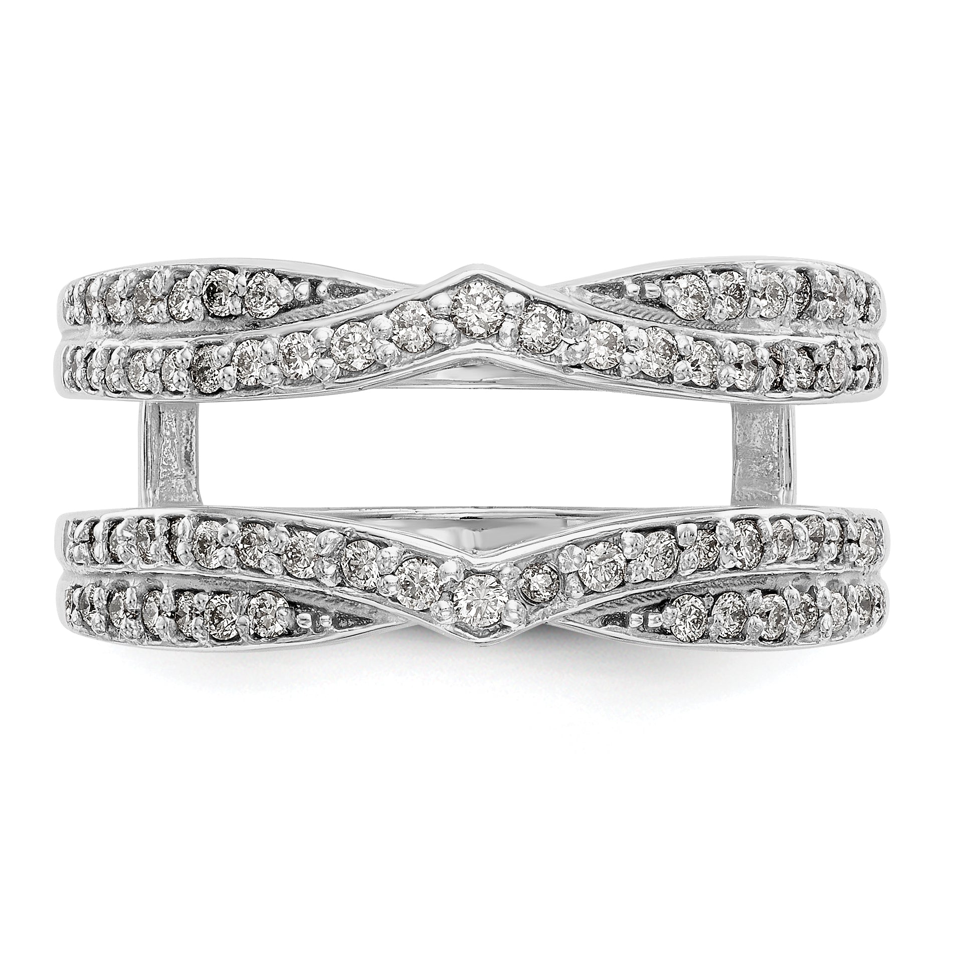 14k White Gold 1/2 carat Lab Grown Diamond VS/SI+ G+ Complete Ring Guard