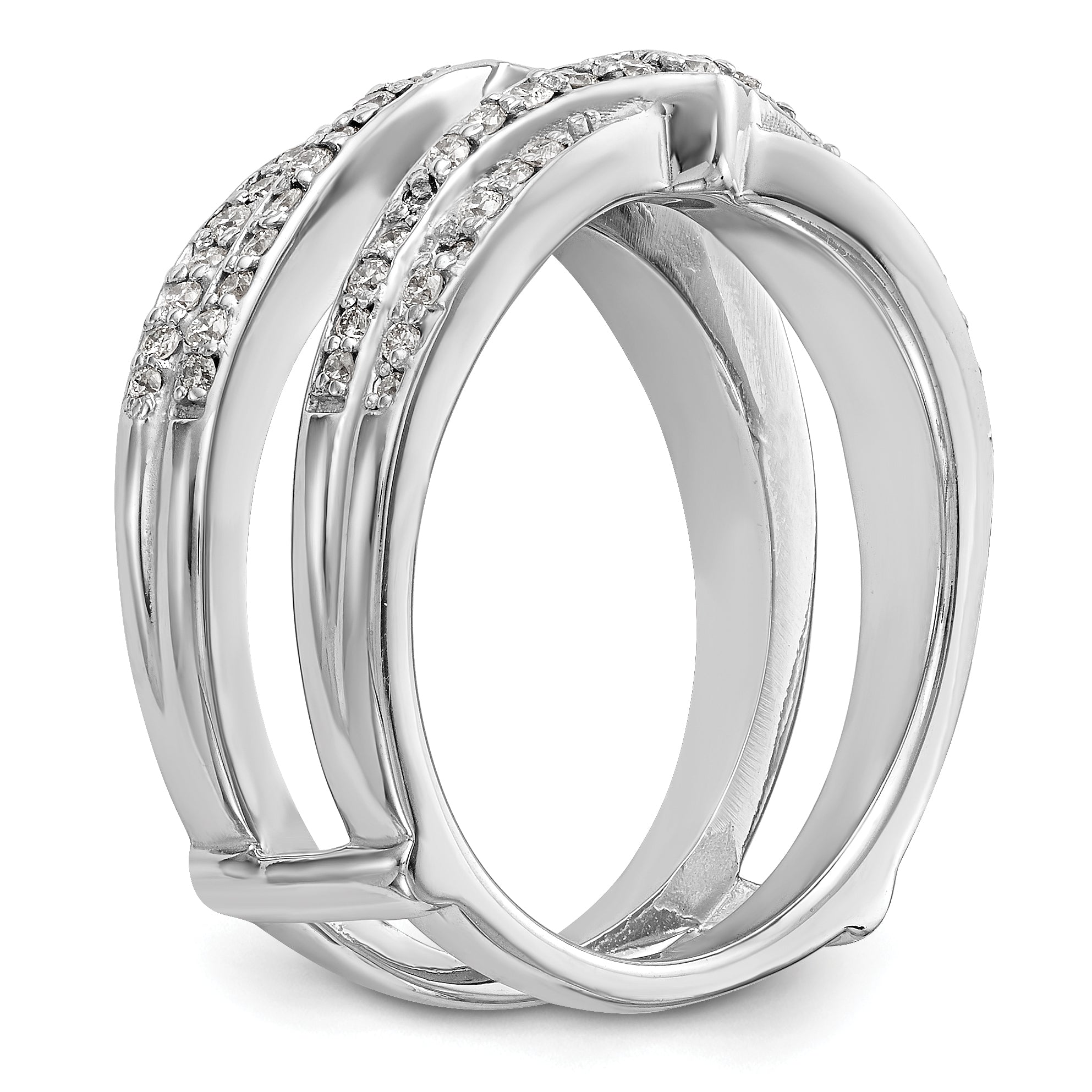 14k White Gold 1/2 carat Lab Grown Diamond VS/SI+ G+ Complete Ring Guard