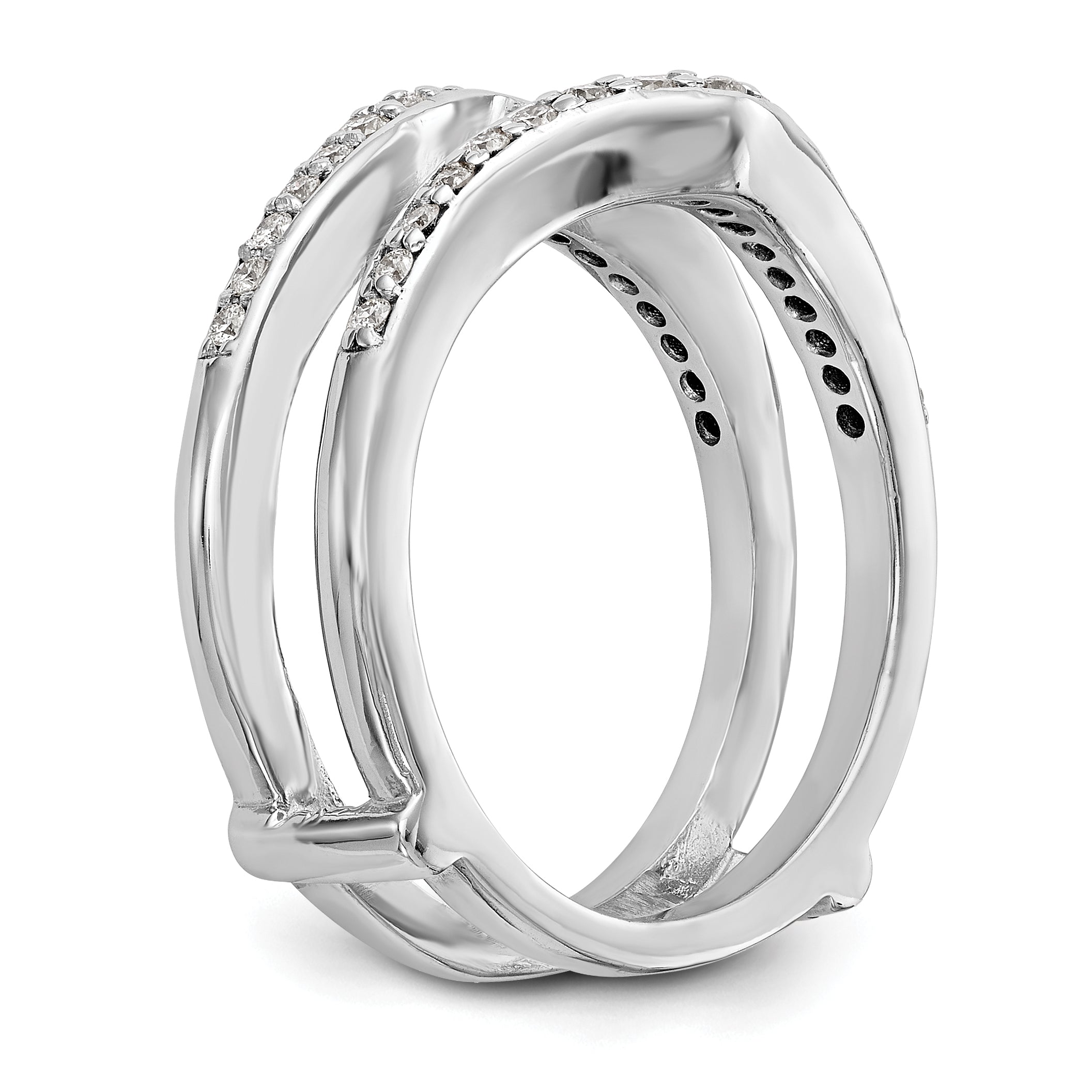 True Origin 14K White Gold 1/2 carat Lab Grown Diamond VS+ F+  Ring Guard