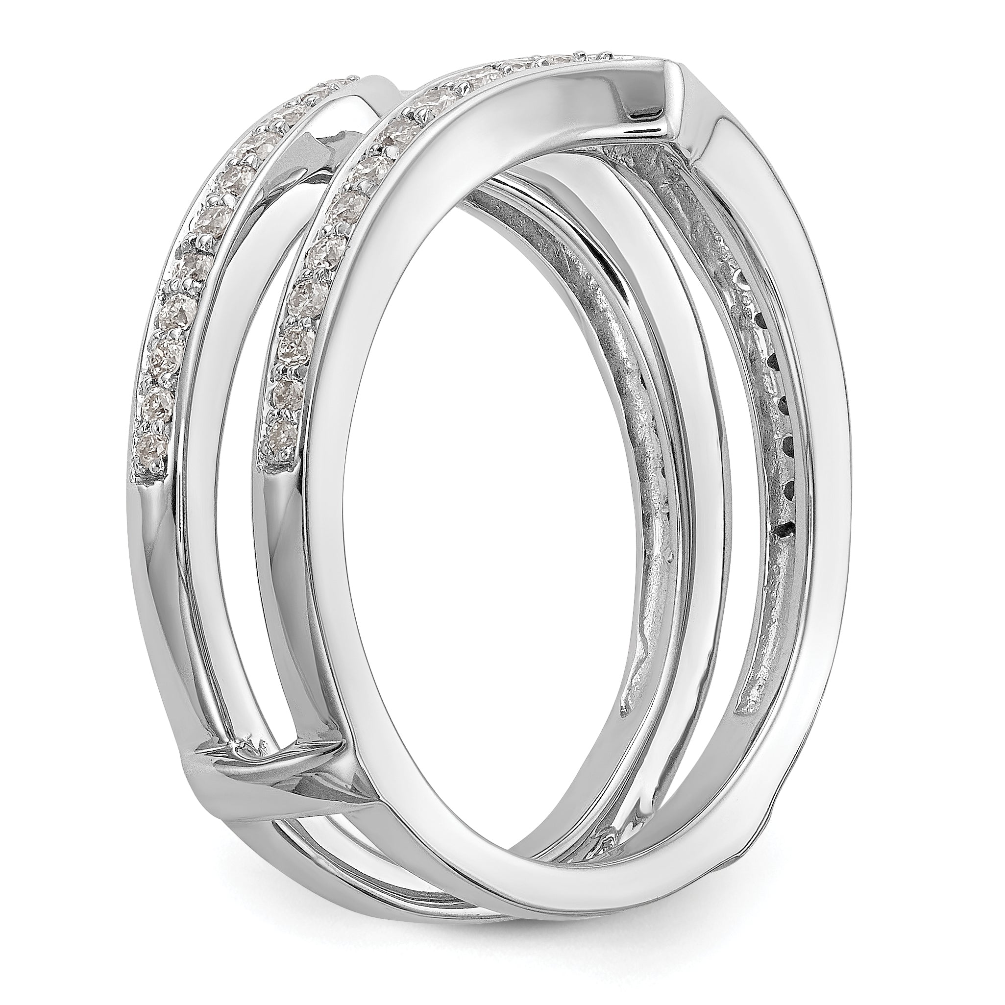 14K White Gold Lab Grown VS/SI+ G+ Dia Ring Guard