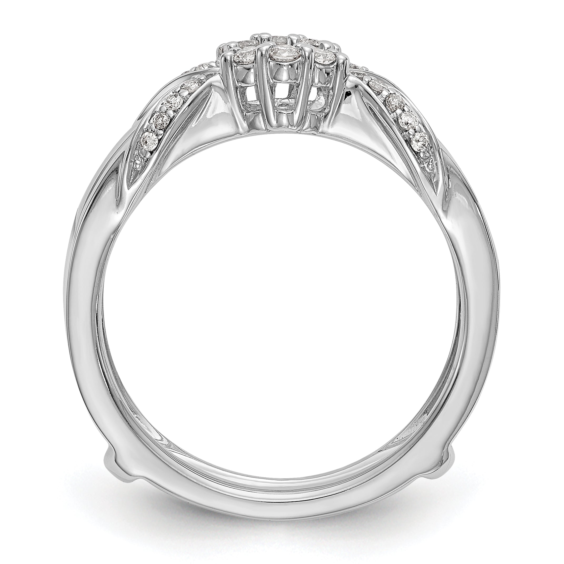 14k White Gold 1/5 carat Lab Grown Diamond VS/SI+ G+ Complete Ring Guard