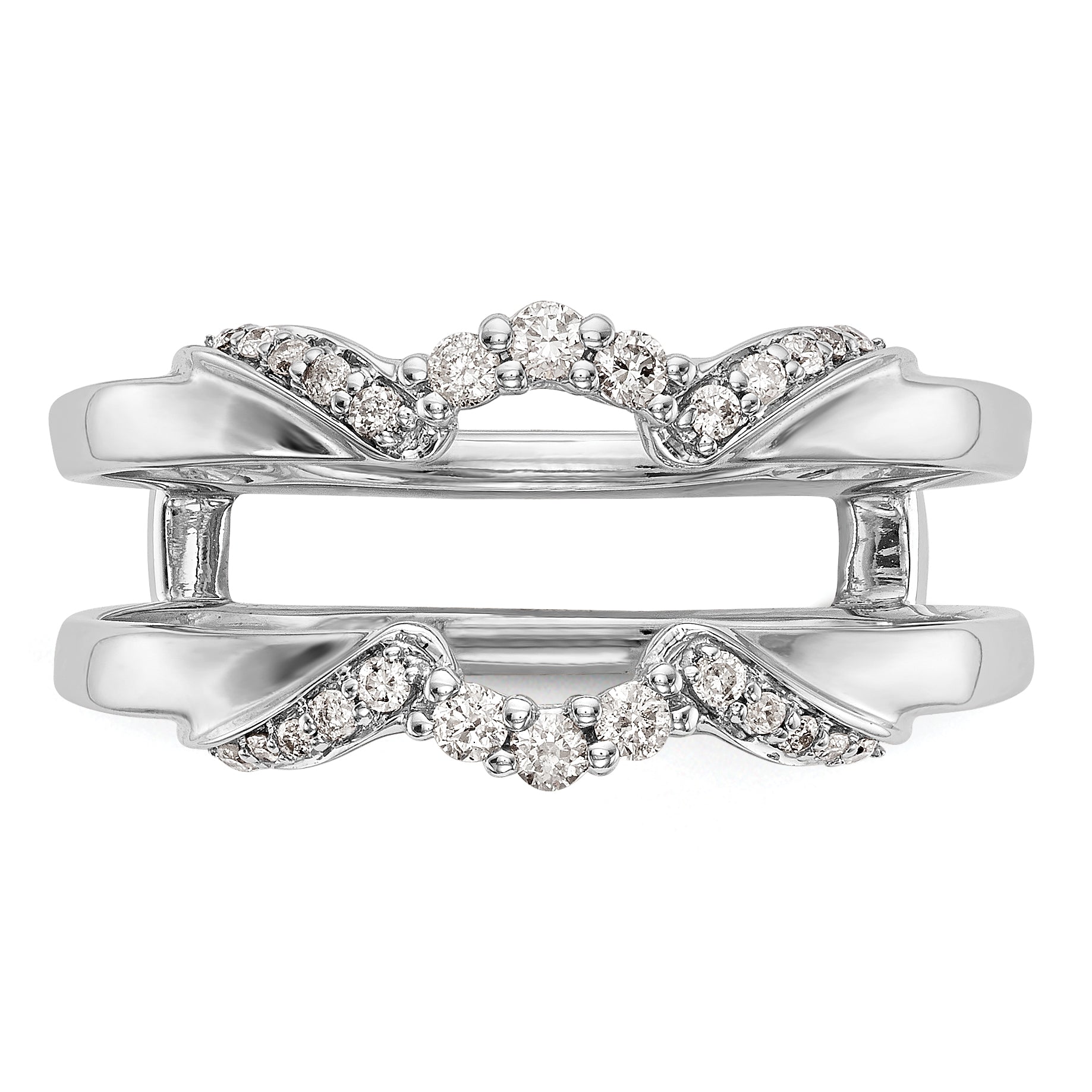 14k White Gold 1/5 carat Lab Grown Diamond VS/SI+ G+ Complete Ring Guard