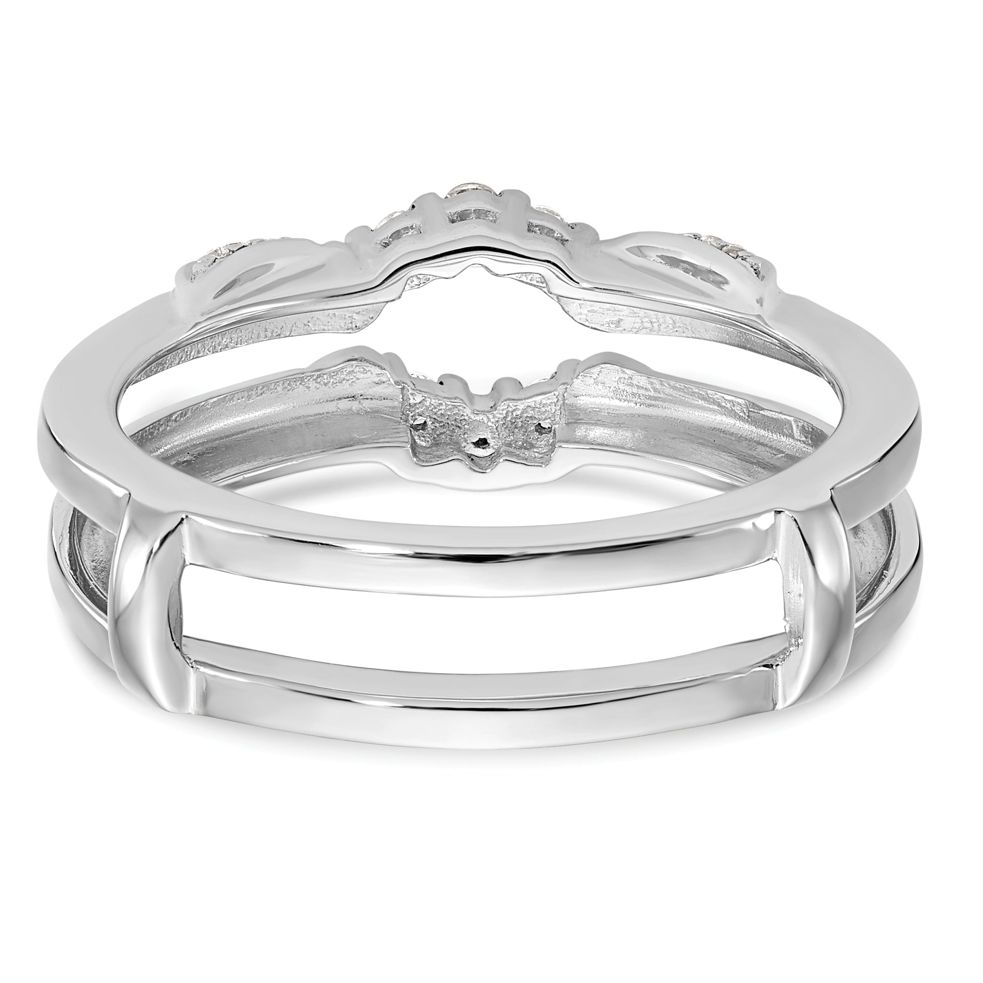 14k White Gold 1/5 carat Lab Grown Diamond VS/SI+ G+ Complete Ring Guard