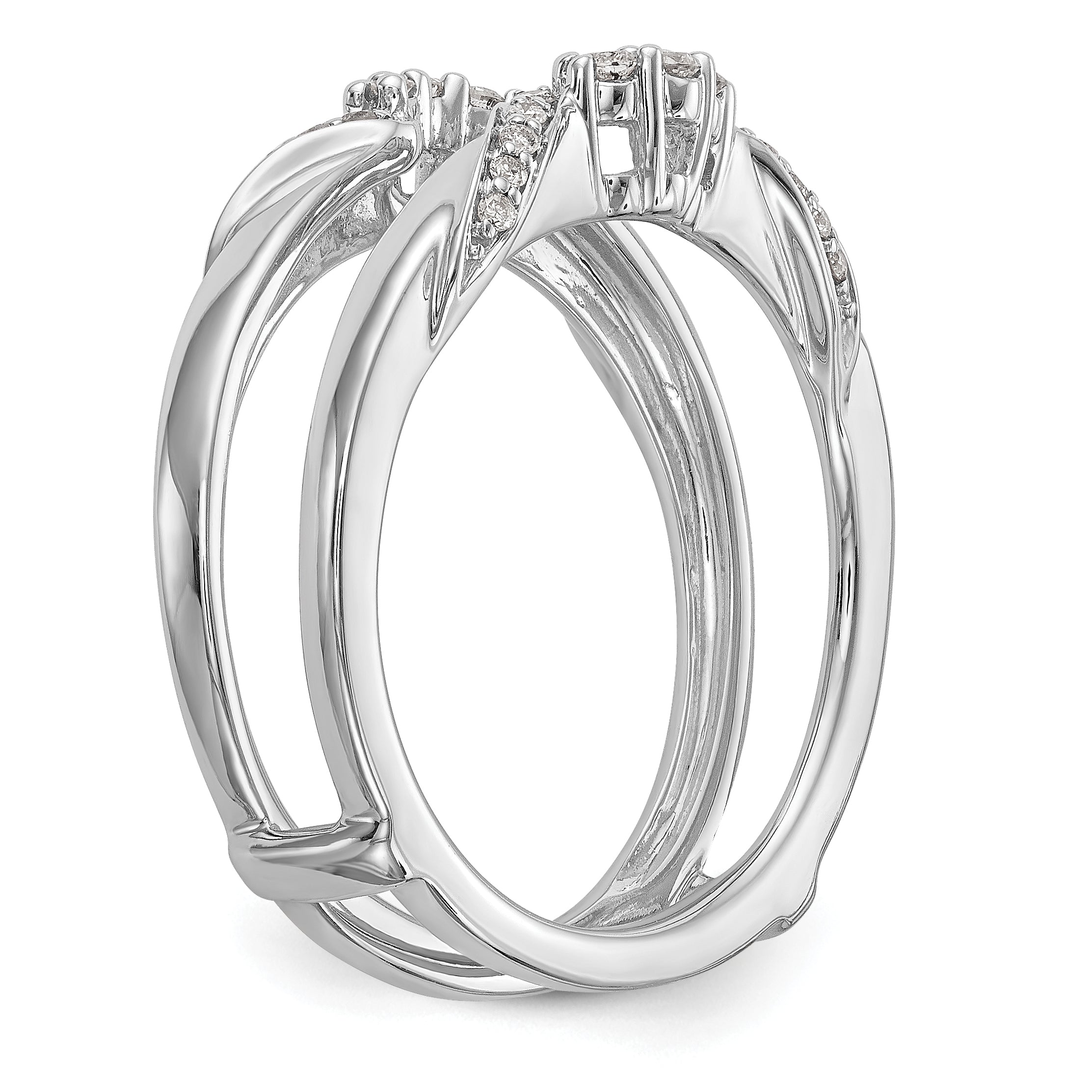 14k White Gold 1/5 carat Lab Grown Diamond VS/SI+ G+ Complete Ring Guard