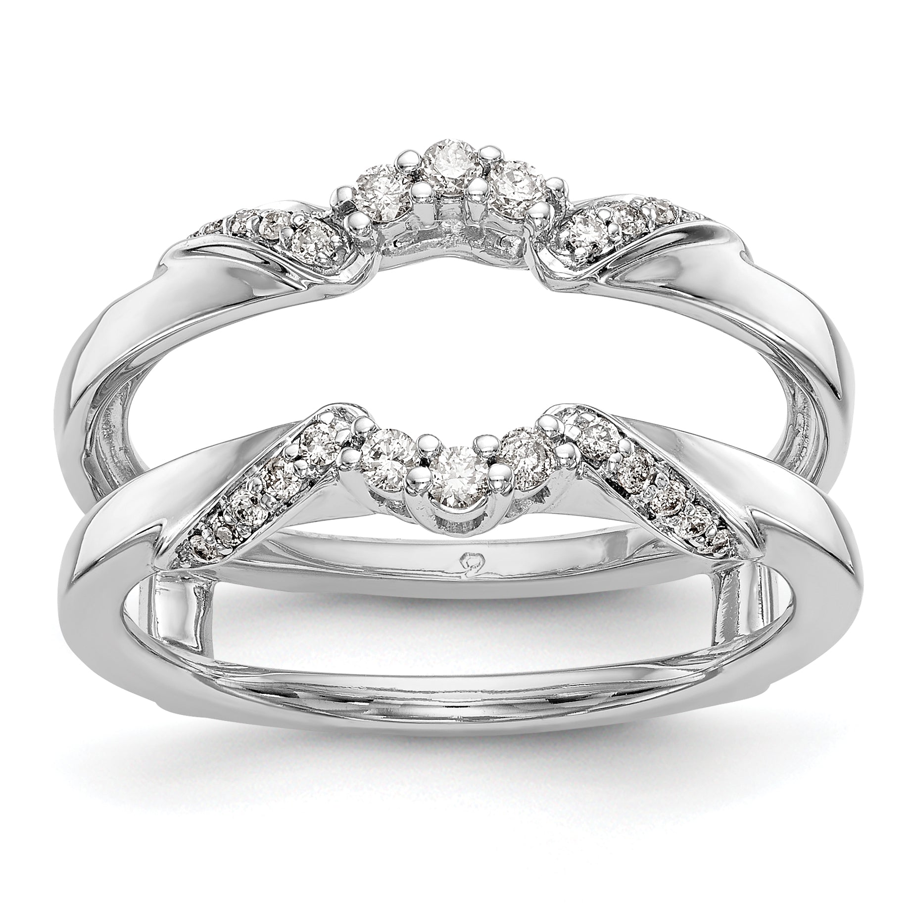 14k White Gold 1/5 carat Lab Grown Diamond VS/SI+ G+ Complete Ring Guard