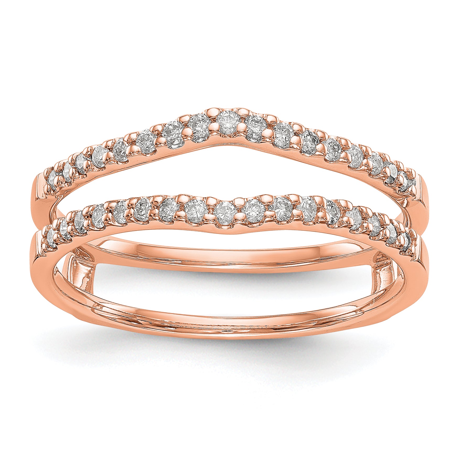 14k Rose Gold 1/4 carat Lab Grown Diamond VS/SI+ G+ Complete Ring Guard