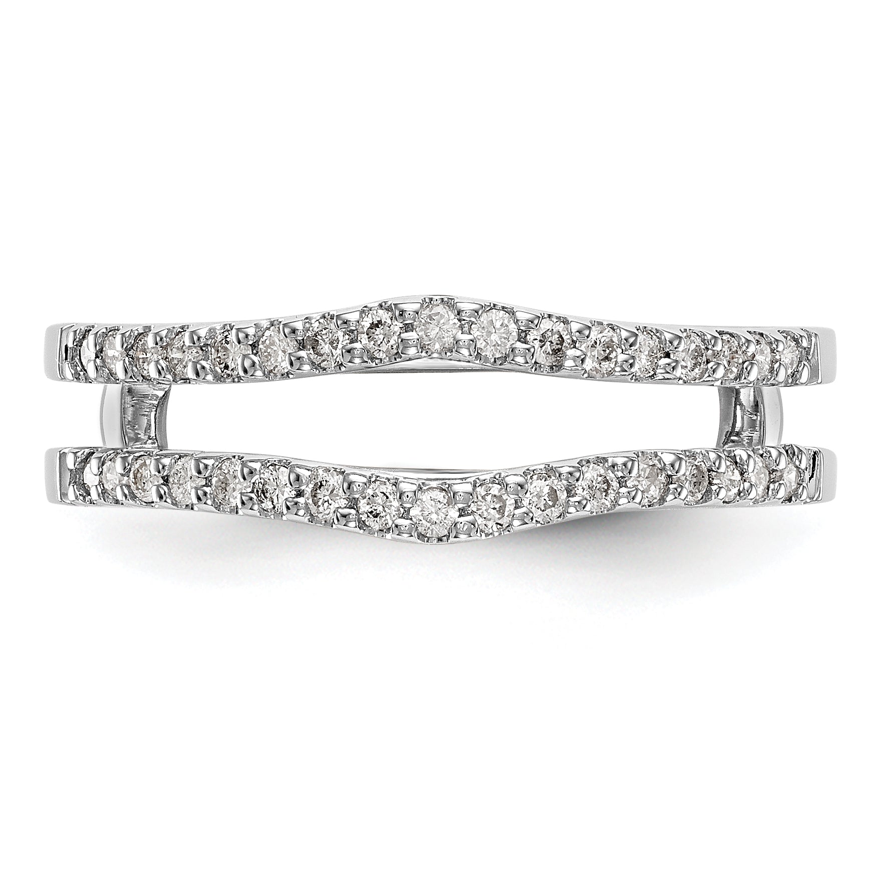 14k White Gold 1/4 carat Lab Grown Diamond VS/SI+ G+ Complete Ring Guard