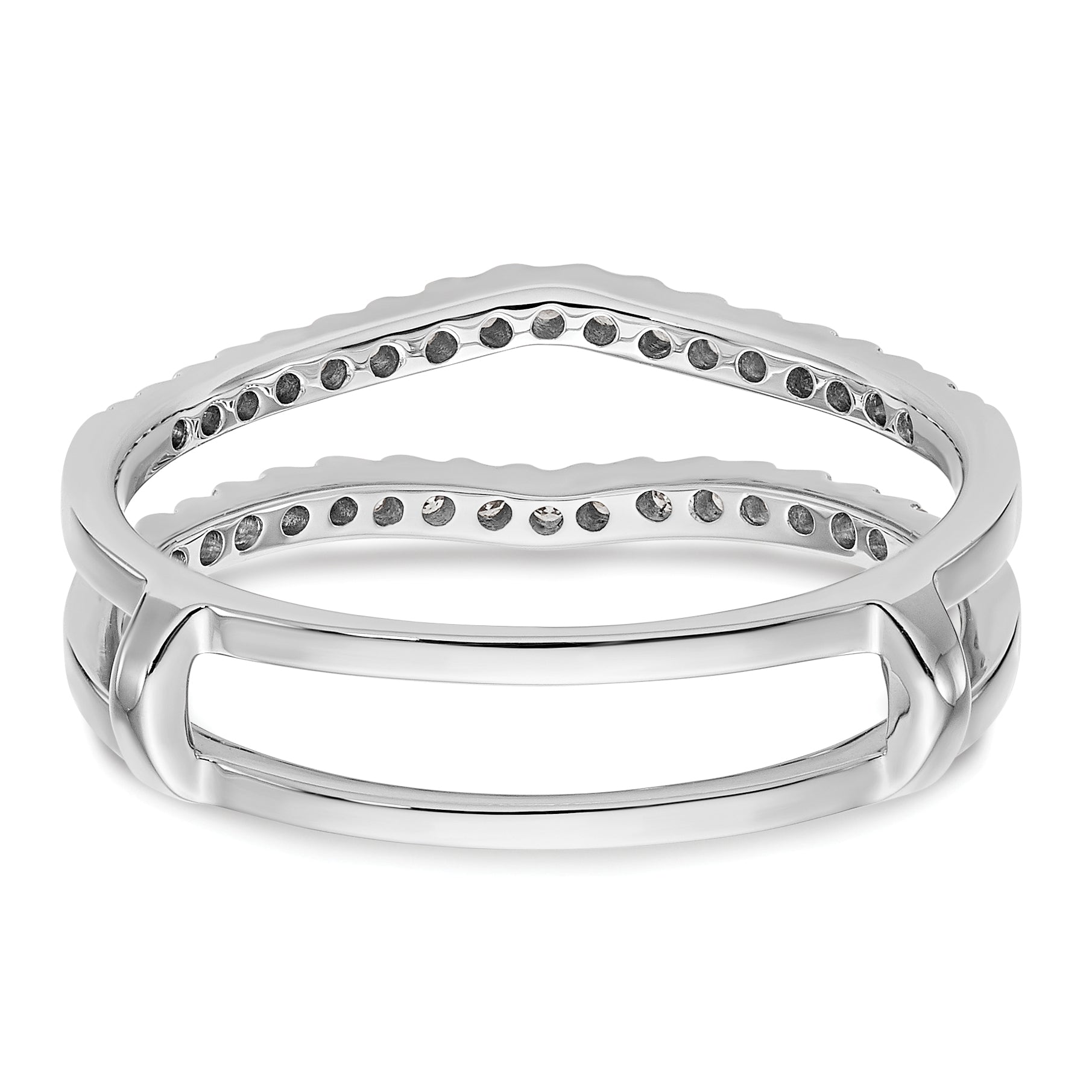 14k White Gold 1/4 carat Lab Grown Diamond VS/SI+ G+ Complete Ring Guard