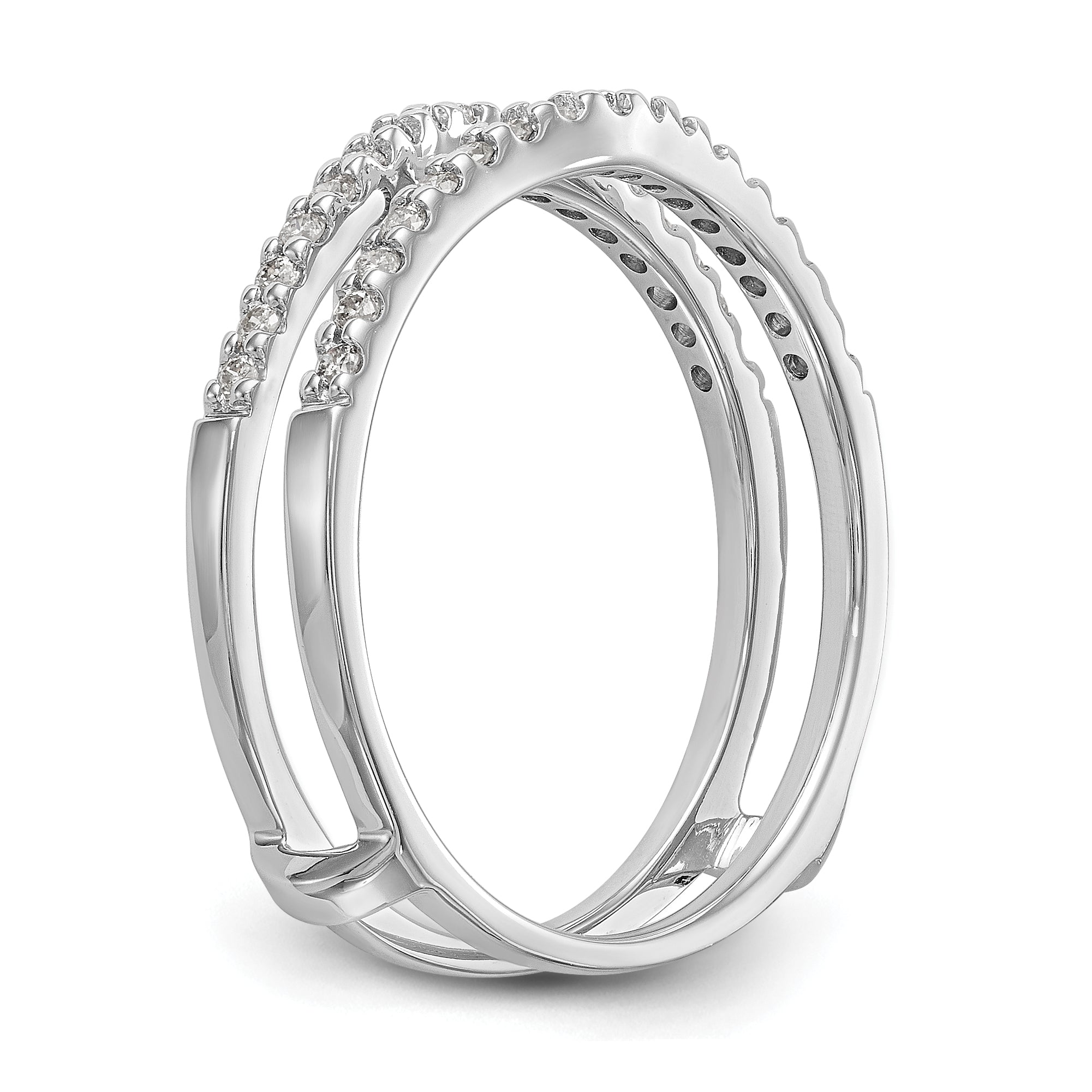 14k White Gold 1/4 carat Lab Grown Diamond VS/SI+ G+ Complete Ring Guard