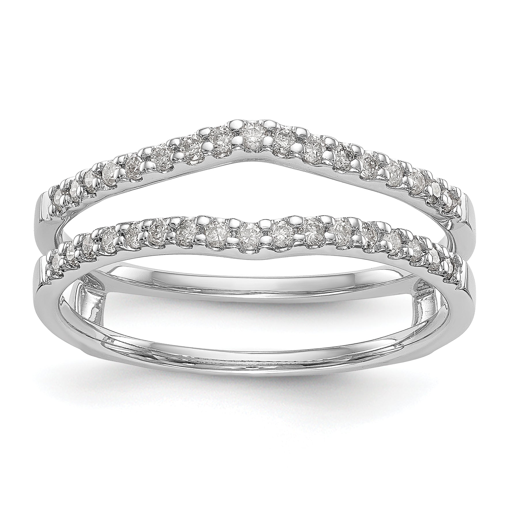 14k White Gold 1/4 carat Lab Grown Diamond VS/SI+ G+ Complete Ring Guard
