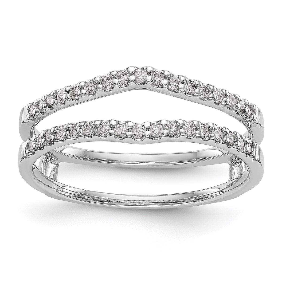 14k White Gold 1/4 carat Lab Grown Diamond VS/SI+ G+ Complete Ring Guard