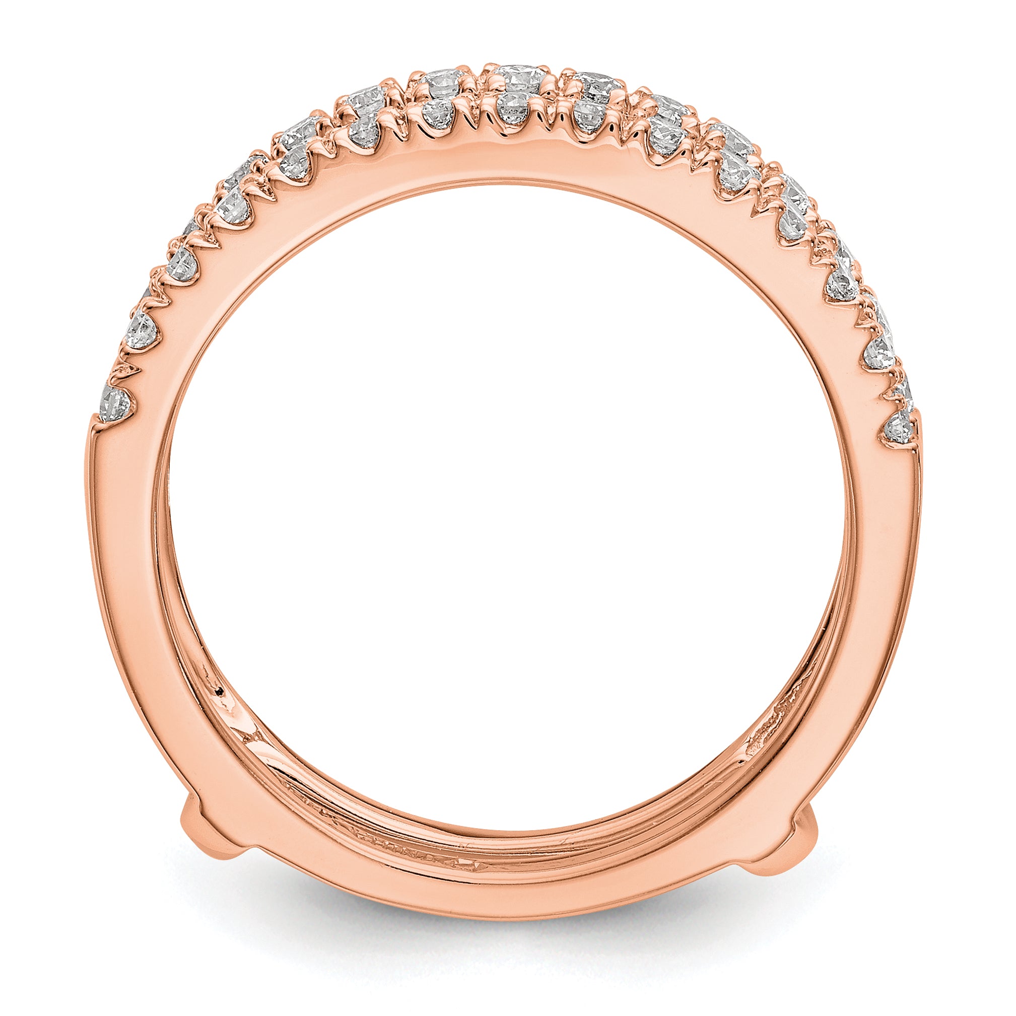 14k Rose Gold 1/2 carat Lab Grown Diamond VS/SI+ G+ Complete Ring Guard Secondary image