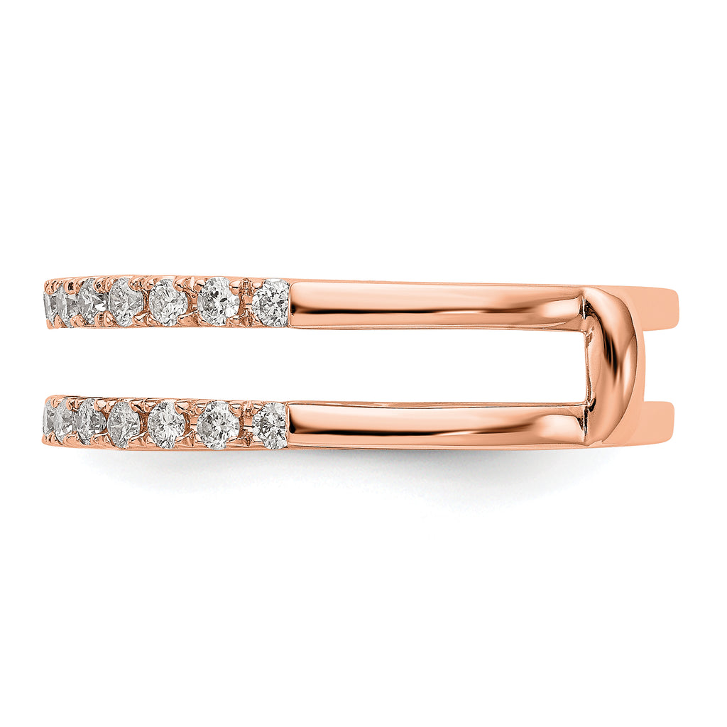 14k Rose Gold 1/2 carat Lab Grown Diamond VS/SI+ G+ Complete Ring Guard