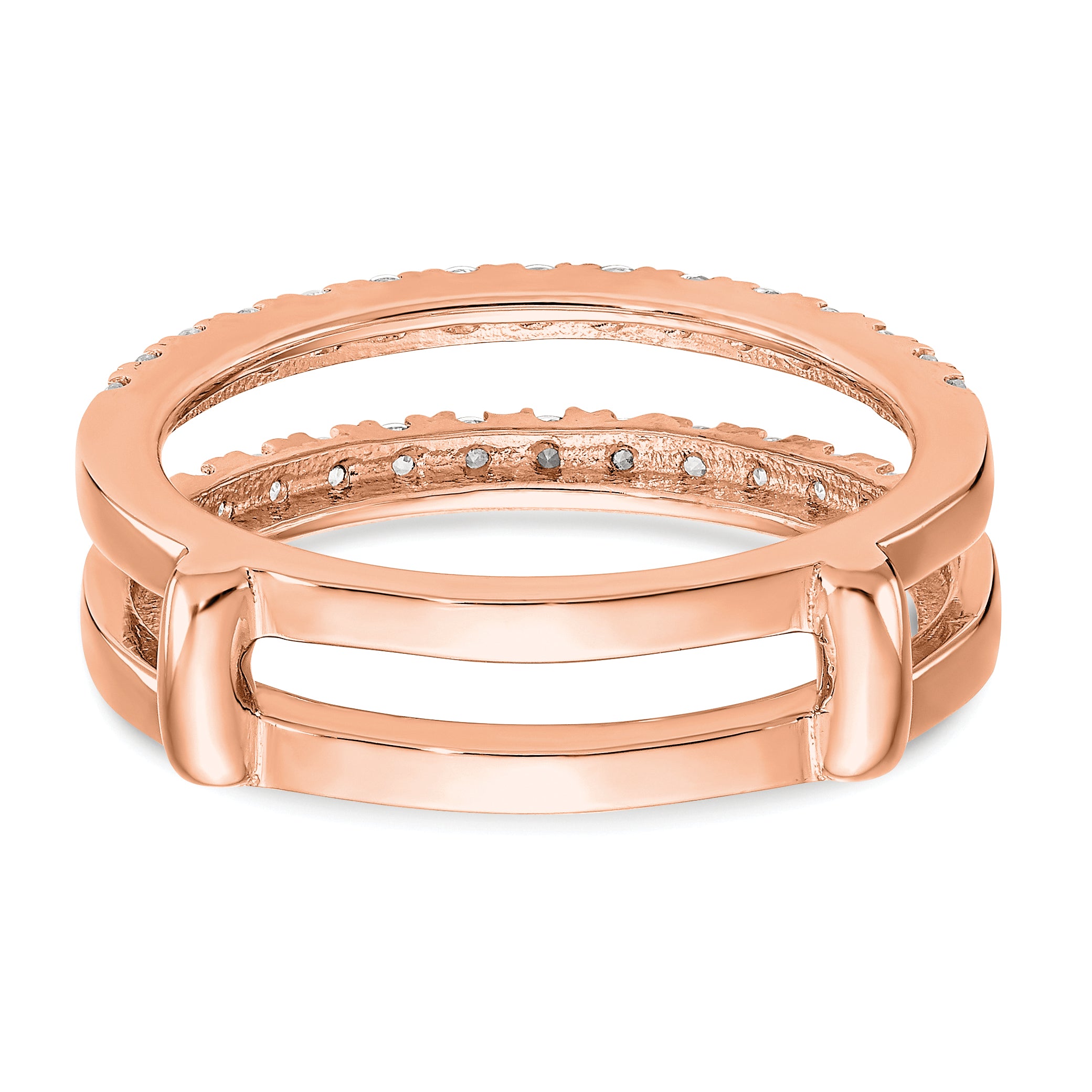 14k Rose Gold 1/2 carat Lab Grown Diamond VS/SI+ G+ Complete Ring Guard