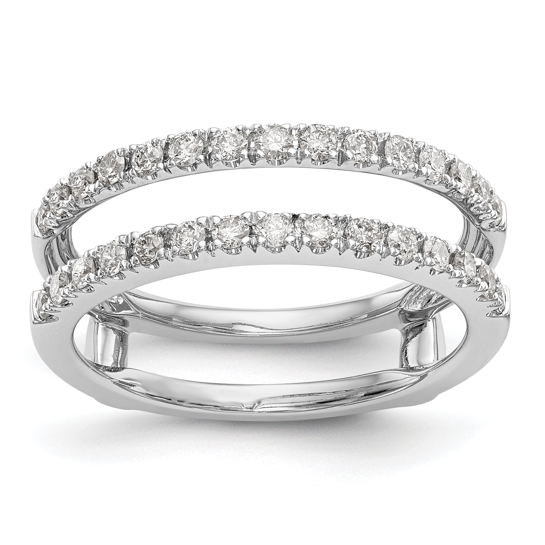 14k White Gold 1/2 carat Lab Grown Diamond VS/SI+ G+ Complete Ring Guard