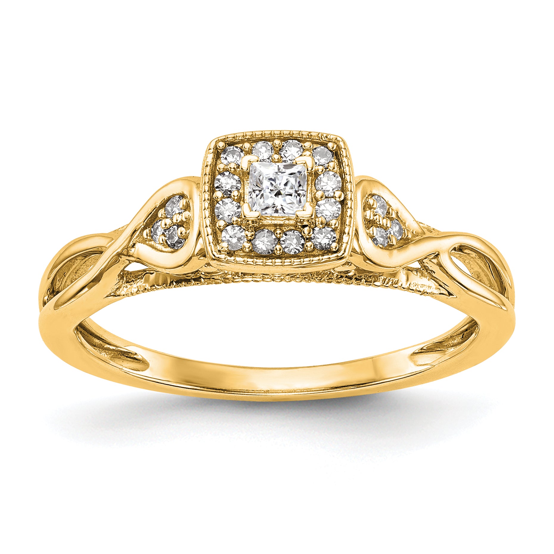 14k 1/5 carat Lab Grown Diamond VS/SI+ G+ Complete Petite Engagement Ring
