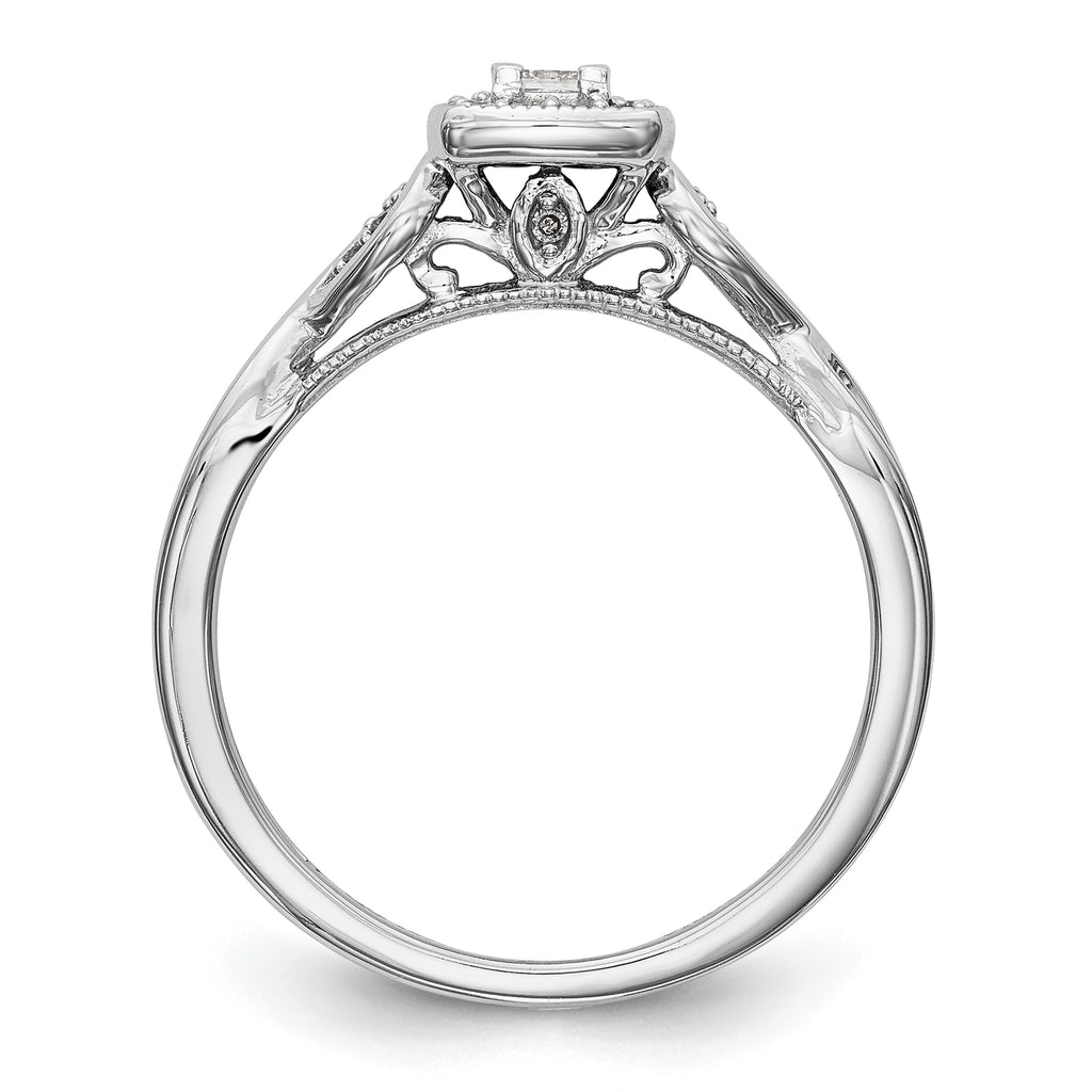 14k White Gold 1/5 carat Lab Grown Diamond VS/SI+ G+ Complete Petite Engagement Ring