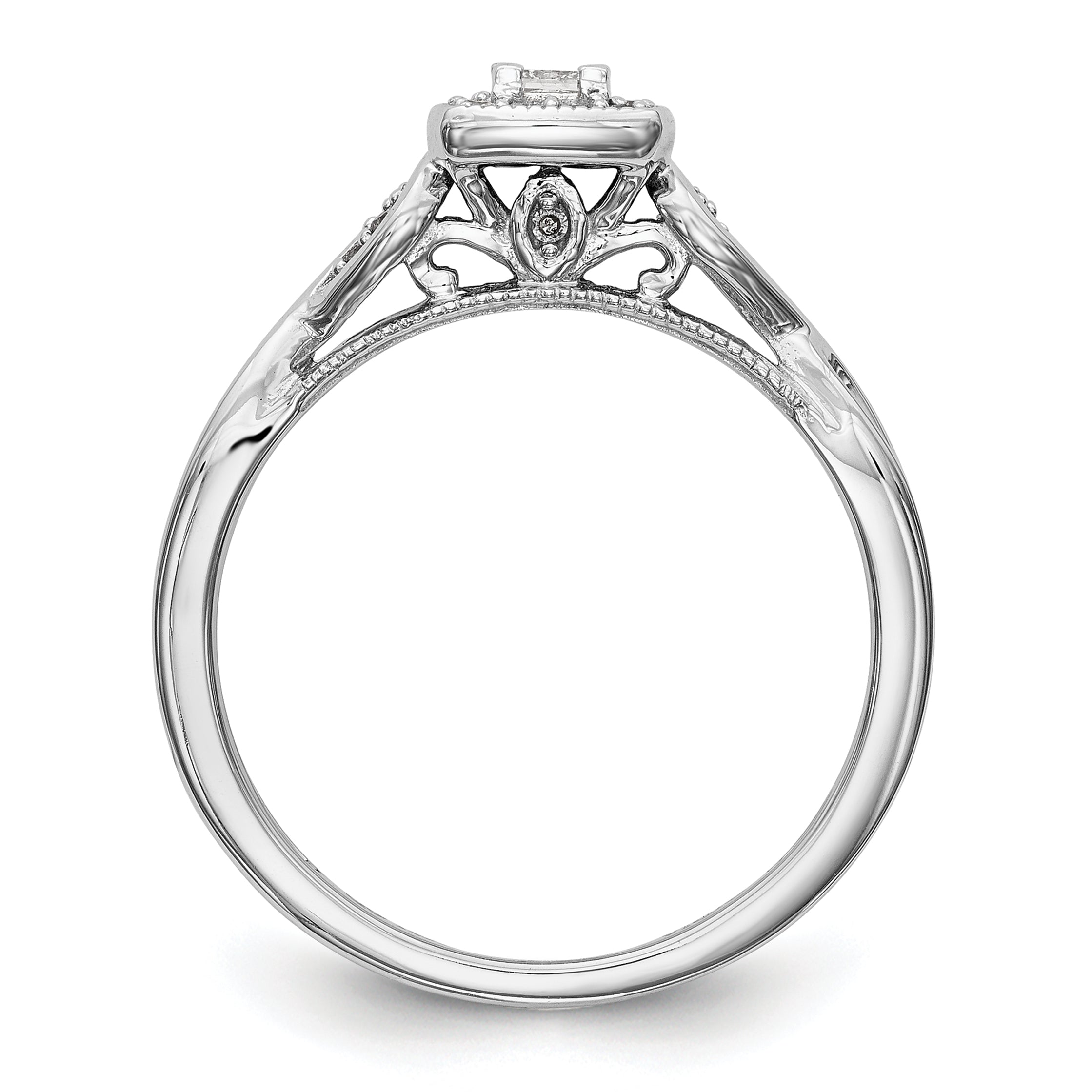 14k White Gold 1/5 carat Lab Grown Diamond VS/SI+ G+ Complete Petite Engagement Ring