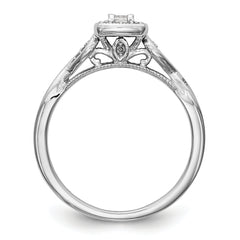 14k White Gold 1/5 carat Lab Grown Diamond VS/SI+ G+ Complete Petite Engagement Ring