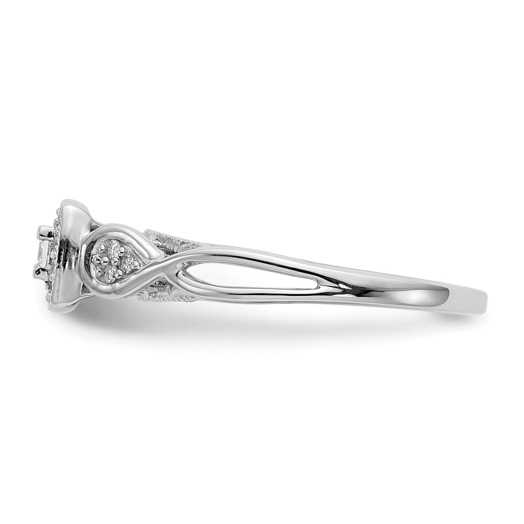 14k White Gold 1/5 carat Lab Grown Diamond VS/SI+ G+ Complete Petite Engagement Ring