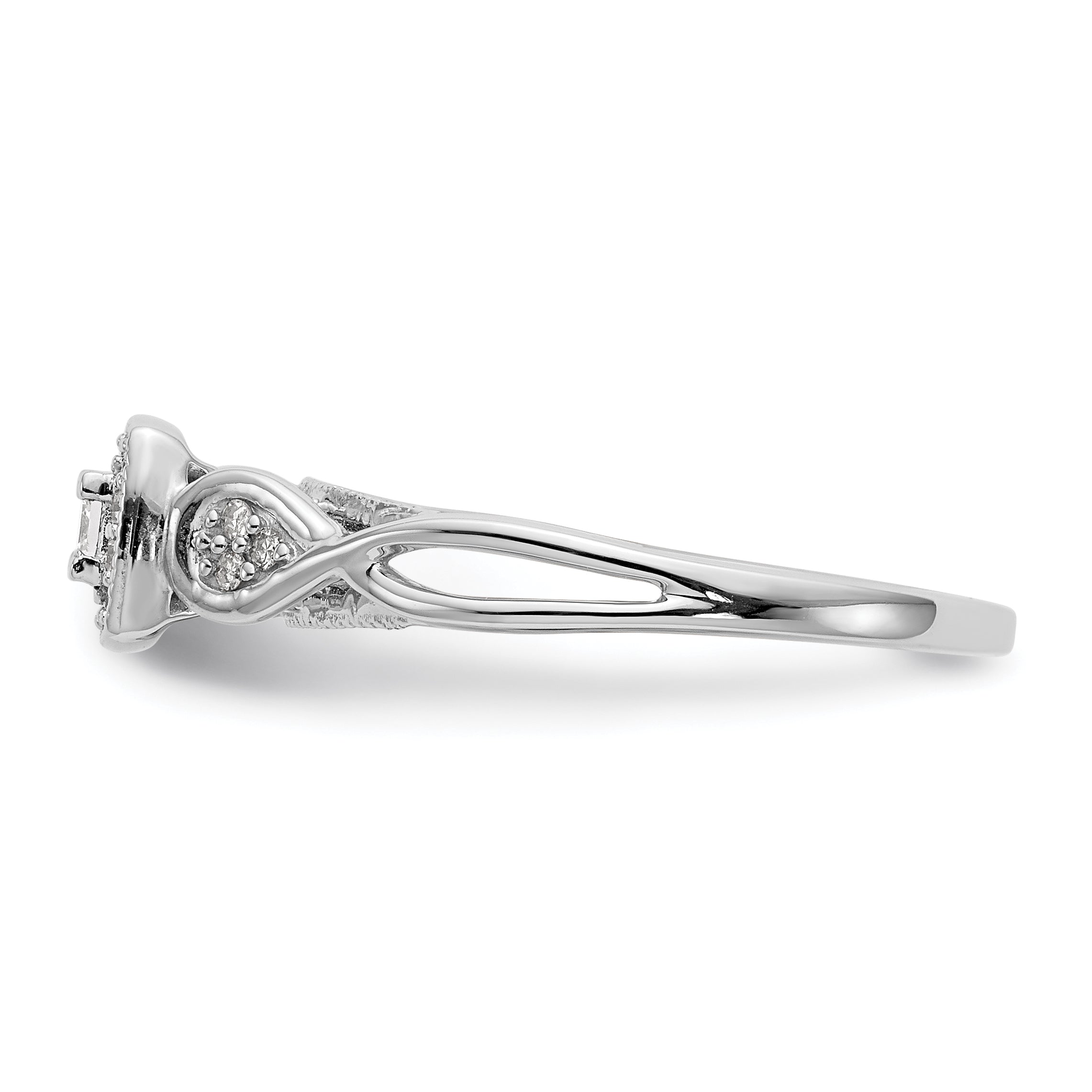 14k White Gold 1/5 carat Lab Grown Diamond VS/SI+ G+ Complete Petite Engagement Ring