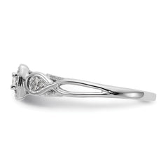 14k White Gold 1/5 carat Lab Grown Diamond VS/SI+ G+ Complete Petite Engagement Ring