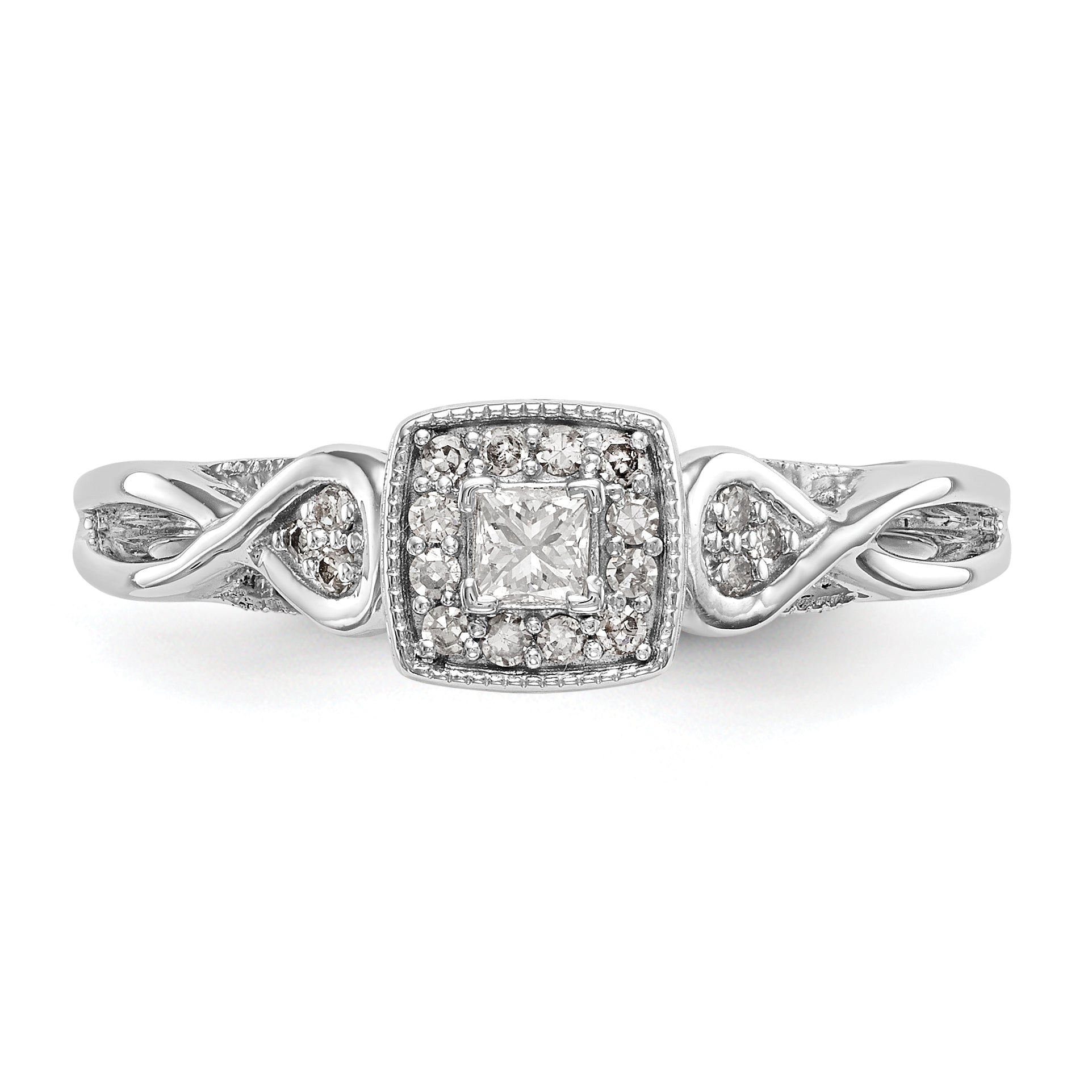 14k White Gold 1/5 carat Lab Grown Diamond VS/SI+ G+ Complete Petite Engagement Ring