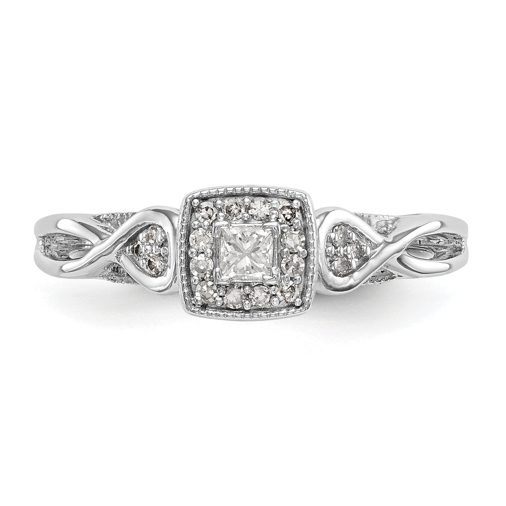 14k White Gold 1/5 carat Lab Grown Diamond VS/SI+ G+ Complete Petite Engagement Ring