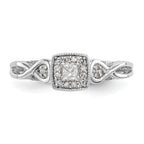 14k White Gold 1/5 carat Lab Grown Diamond VS/SI+ G+ Complete Petite Engagement Ring