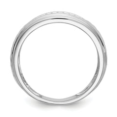 14K White Gold Lab Grown VS/SI+ G+  Dia Trio Men's Wedding Band