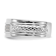 14K White Gold Lab Grown VS/SI+ G+  Dia Trio Men's Wedding Band